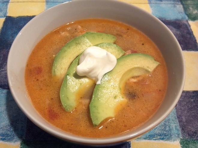 Slow Cooker Cheesy Chicken Enchilada Soup